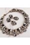 Big Collar Multi-Color Necklace Choker Earrings Set Wedding Party Invitation Graduation - 7