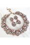 Big Collar Multi-Color Necklace Choker Earrings Set Wedding Party Invitation Graduation - 2
