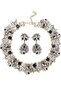 Big Collar Multi-Color Necklace Choker Earrings Set Wedding Party Invitation Graduation - 3