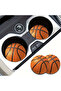 Plexiglass Cup Holder Coaster Set of 2 Car Interior Cup Coaster Basketball Design 65 mm (6.5cm)