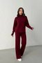Women's black blouse and pants set with cuff detail - two-piece knit outfit - 4