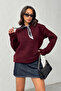 Women's Brown Scarf Knitwear Sweater - 6