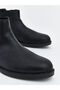 Black Leather-Look Men's Boots - 4