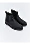 Black Leather-Look Men's Boots