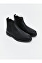 Black Leather-Look Men's Boots - 2