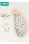4 PCS Baby Swaddle Blanket Wrap Cap Gloves and Foot Straps Set Newborn Infant Sleep Sack With Caps 100% Breathable Cotton 0-4 Month - 5