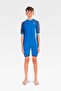 Boys Youth One Piece Swimsuit - Navy Geometric - 3