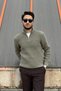 Men'S, Half-Zip, Stand Collar, Winter, Knitwear Knitted, Old Money Culture, Sweater Pltk06 - 3