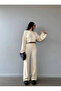 Women's Premium Soft-Textured Embroidery Detail Knit Two-Piece Pants Set - 3