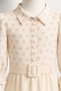 Blue 675-11-25 Floral Pattern Waist Belted Ruffled Girls' Dress 9/12 Years Old - 4