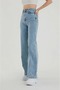 Nikola Women's Light Blue High-Waisted Wide-Leg Loose Palazzo Jeans