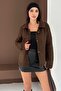 Women's Brown Textured Gold Button Cardigan Standard Size - 7