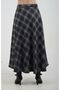 Smoked Gray Buttoned Plaid Skirt - 6