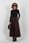 Black burgundy plaid pocketed skirt - 2