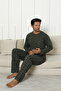 Men's 100% Organic Natural Cotton Plaid High Quality Long Sleeve Pajama Set with Pocket Detail - 3