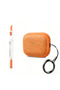 Tree Texture TPU Case for AirPods Pro 3 2025, with Hand Strap & Cleaner Pen Orange