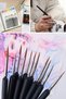 ® 10 Pieces Hobby and Car Touch-Up Brush Set – Fine Detail Painting, Model Making, and Vehicle Scratch Repair - 4