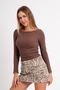 100% Cotton Blouse with Stitching Details and Boat Neck
