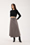 Women's Hijab Suede Flared Maxi Skirt - 3