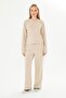 Women's Modal Fabric Comfortable Fit Tracksuit Set Beige 8510-B