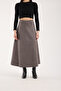 Women's Hijab Suede Flared Maxi Skirt - 5
