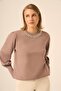 Women's Stone Detailed Sweater Milk Coffee 25050 - 4
