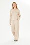 Women's Modal Fabric Comfortable Fit Tracksuit Set Beige 8510-B - 3