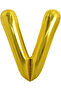 V Letter Balloon Gold Gold 78cm Large Size Compatible with Air and Helium