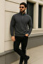 Men's Trend Winter Anthracite Zippered Sweatshirt - 3
