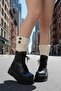 Women's Button Patterned Knitwear Knitted Leggings - 5