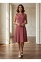 Polka Dot Print Sleeveless Mini Dress with Crew Neck