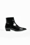 Women's Genuine Leather Boots Black Patent Leather - 2