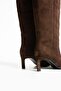 Women's Genuine Leather Boots Brown Suede - 3
