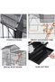 Roof Top Large Bird cage with Rolling Stand for Cockatiel Sun Conure Parakeet(Black) - 8