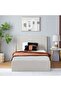 Supreme Benz Upholstered Single Bed - Beige, 120x200cm, Durable Fabric & Wood Frame, 2-Year Warranty - 7