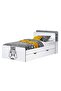 Gamerzone 120x200 Kids Bed with USB & Storage - White/Grey - Trundle Bed Sold Separately - 4
