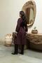 Burgundy Top Buttoned Belted Trench Coat - 6