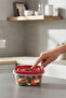 Red 4-Piece Vacuum Sealed Lid Storage Container Food Organizer Set 1L, 1.5L, 2L, 2.5L - 5