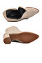 Beige Leather Zippered Fleece Non-Slip Women's Heeled Boots 343126 Z - 5