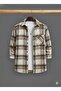 Single Pocket Detailed Plaid Textured Cashmere Cotton Button-Down Collar Winter Lumberjack Shirt