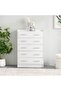 Supreme Chest of 5 Drawers - White Engineered Wood Storage Unit, 2-Year Warranty, Stylish & Durable - 6