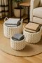 OneDcor Set of 3 Plant Baskets – Woven Cotton Rope Indoor Planters – Rustic Home Floor Decor - 2