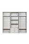 Cambridge 6 Door Wardrobe with 2 Drawers & Mirror, Oak & White Oak Engineered Wood - 238.5x55x210cm - 5