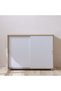 Claster 2-Door Sliding Shoe Cabinet - White, Holds 34 Pairs, Stylish Wood Design, 2-Year Warranty - 2