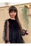 Black Hem Ruffle Long Ruffle Tulle Sleeve Velvet Fabric Girls Kids Baby Girl Dress - 4