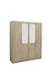 Supreme 4-Door Wardrobe with Mirror - French Sonoma Oak - Engineered Wood, 2-Year Warranty - 5