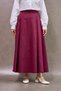 Burgundy Gabardine Pleated Skirt - 5