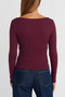 Women's Wide Neckline Long Sleeve Cotton Textured Fit Basic Blouse - 3