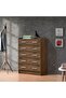 Supreme Light Walnut Chest of 5 Drawers - Engineered Wood Bedroom Storage, 80x40.5x116cm