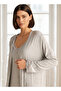 Night Dress with Robe Sleeveless Lace Detail - 3